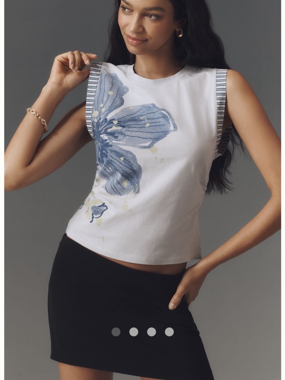 Pilcro by Anthropolgy Sleeveless Pale Lavender Floral SleevelessTank Top Sz S